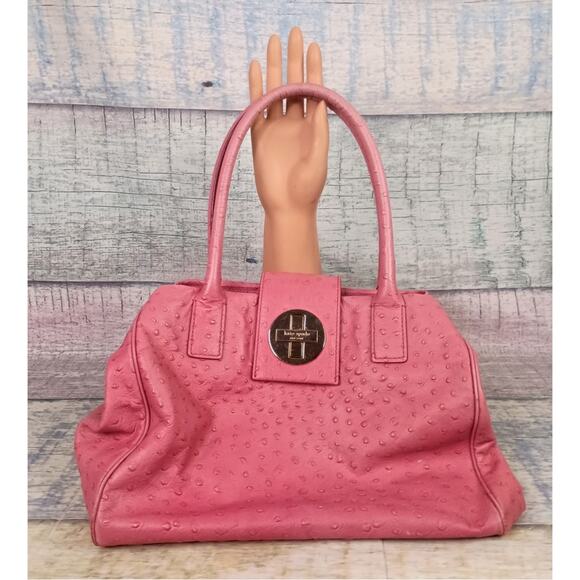 kate spade Handbags - Kate Spade Pink Ostrich-embossed Leather Anisha Bexley Shoulder Bag